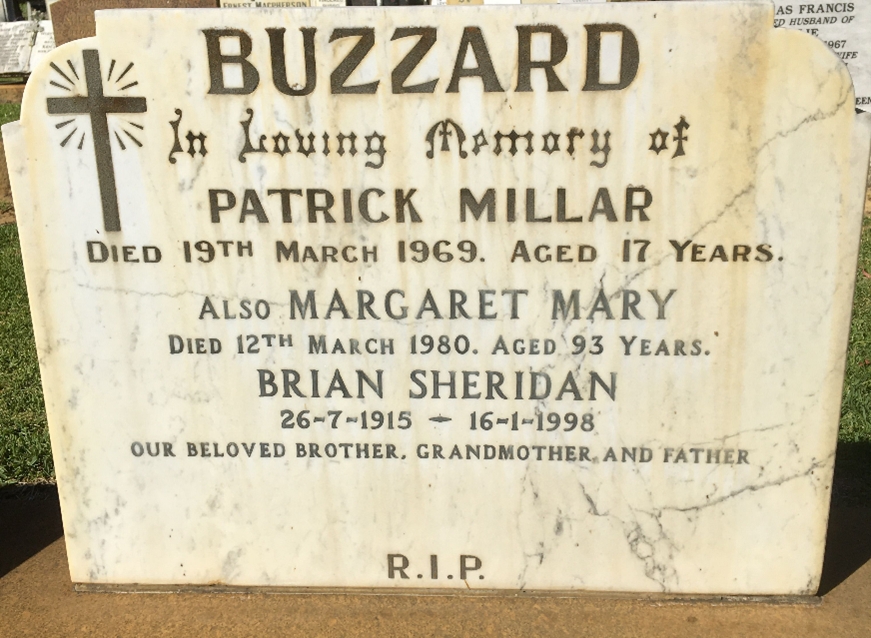 Brian Sheridan Buzzard, Karrakatta Cemetery, Perth